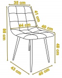 Krzesło aksamitne DENVER velvet Grafitowe