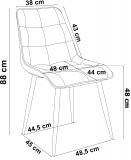 Krzesło aksamitne ASPEN grafitowe velvet