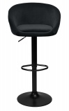Krzesło barowe PATERSON aksamitne czarne VELVET