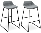 Krzesło barowe SLIGO aksamitne grafitowe VELVET komplet 2 sztuk