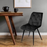 Krzesło aksamitne MONTREAL czarne velvet