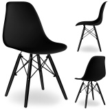 Krzesło loftowe PARIS BLACK czarne