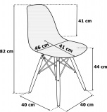 Komplet krzeseł MILANO 4 sztuki szary