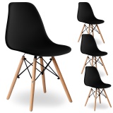 Komplet krzeseł MILANO 4 sztuki czarny