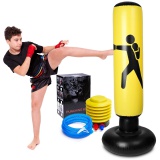Stojący bokserski worek treningowy ROCKY 150 cm żółto-czarny