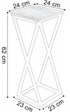 Kwietnik loftowy KONEL czarny postarzany dąb 62 cm
