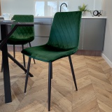 Krzesło aksamitne DEXTER ciemnozielone velvet