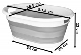 Miska składana owalna AIDA biało-szara 25L COMPACT