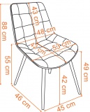 Krzesło NORMAN granatowe velvet