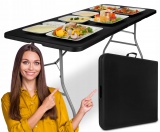 Stół cateringowy PARTY BLACK składany w walizkę 180 cm