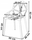 Krzesła ażurowe VECTOR komplet 4 sztuki czarne