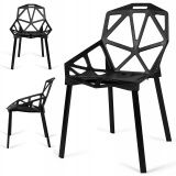 Krzesło ażurowe VECTOR czarne