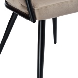 Krzesło plecione aksamitne ASTON Velvet Beżowe Taupe