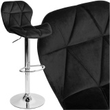 Krzesło barowe GORDON aksamitne czarne VELVET