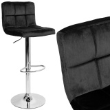 Krzesło barowe ARAKO aksamitne czarny VELVET